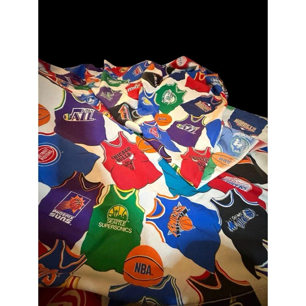 Vtg 1990s NBA Basketball Full Standard Sheet Flat Sheet Only